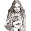 Girl with cat - Ilustracije - 