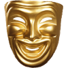 Gold Comedy Mask - Illustrations - 
