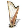 Gold Harp with Black Accents - Ilustracje - 