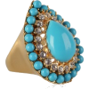 Gold Turquoise Teardrop Ring - リング - 