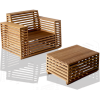 Modern Wood Chair Set - Illustrazioni - 