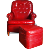 Red Leather Arm Chair - インテリア - 