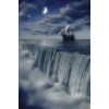 Sailboat and Waterfall - イラスト - 