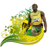 Usain Bolt in Floral - Ilustracje - 