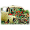 old car with flowers in it - 車 - 