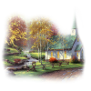 river and church - Illustrations - 