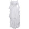 white Renaissance Medieval Dress - sukienki - 