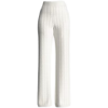 white ribbed knit pants - Spodnie Capri - 