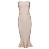 whoinshop Women's Rayon Strapless Below Knee Falbala Bandage Dress - Obleke - $63.00  ~ 54.11€