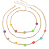 wholesale jewelry ethnic style colorful acrylic flower multi-layer necklace niha - Paski - $2.05  ~ 1.76€