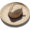 wide knit faux straw sun hat - ハット - 