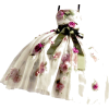 white & green floral dress - Dresses - 