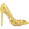 yellow beaded heels - Klasične cipele - 