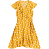 yellow dress white polka dots - Платья - 