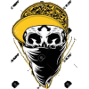 yellow hat skull - イラスト - 