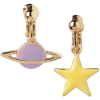 yellow purple earrings star planet - Brincos - 