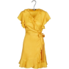 yellow wrap dress - sukienki - 