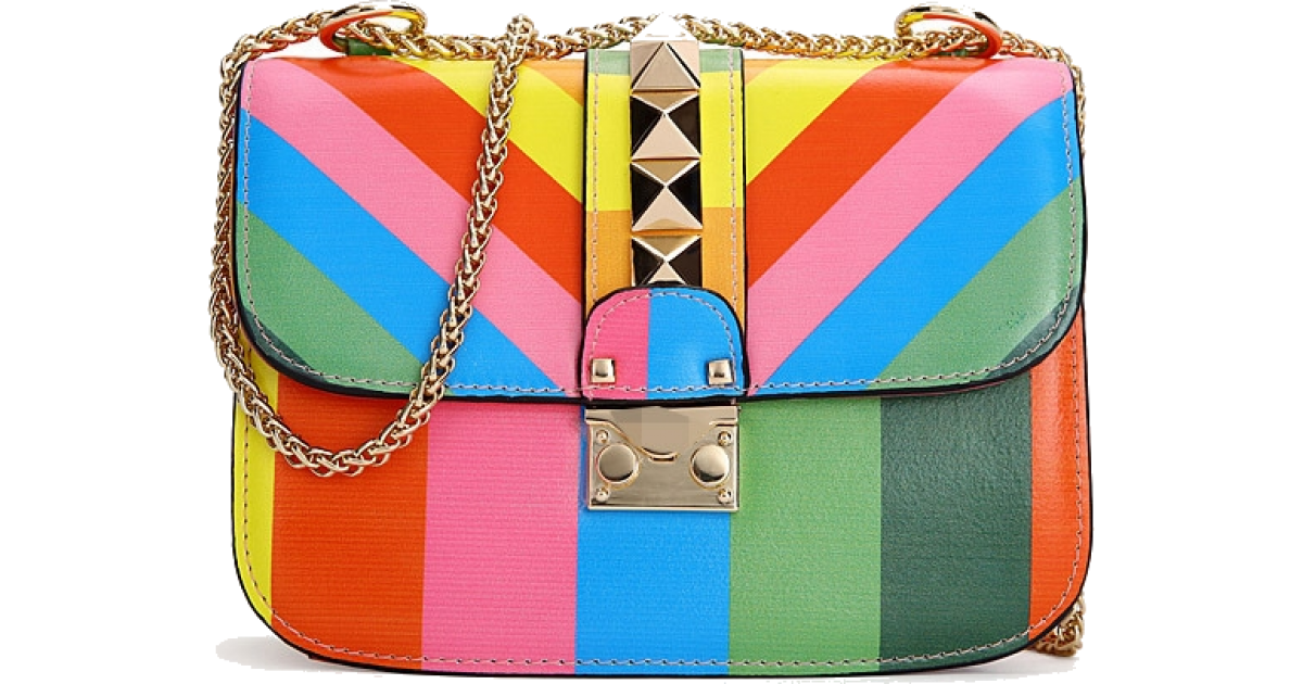 Разноцветная сумка через плечо женская
