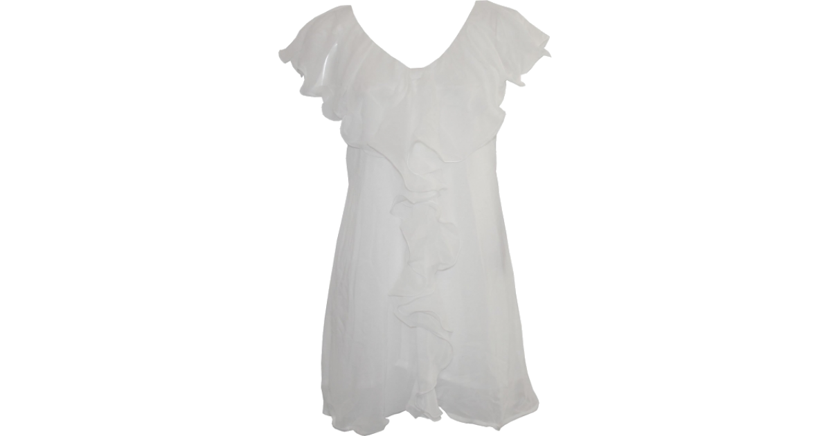 FineBrandShop Dresses Ladies White Chiffon Dress $15.90 - trendMe.net