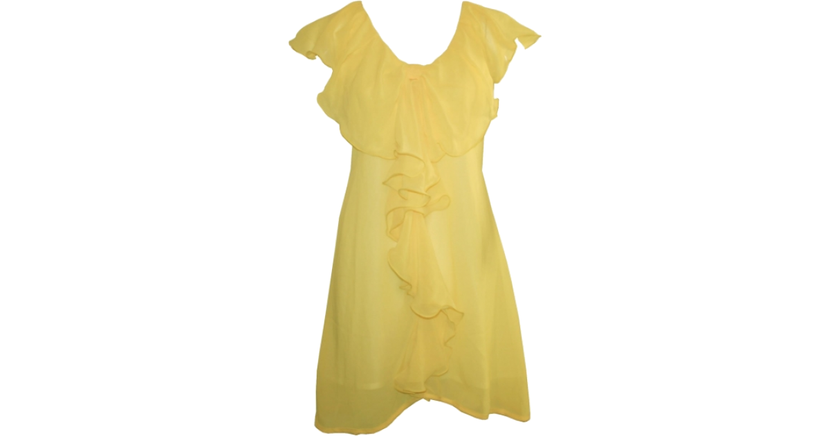 FineBrandShop Dresses Ladies Yellow Chiffon Dress $18.25 - trendMe.net