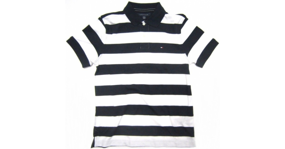Tommy Hilfiger Mens Striped Collar Polo 