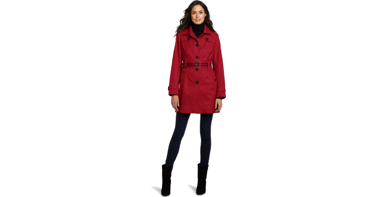 womens tommy hilfiger red coat
