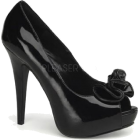 Black Patent Sexy Peep Toe Platform Pump - 10 - Sandals - $47.60 