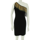 Rampage Drop Shoulder Fringe Dress Black/tan - Dresses - $44.93 