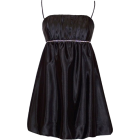 Satin Crystal Babydoll Bubble Mini Dress Prom Bridesmaid Holiday Formal Gown Black - Dresses - $29.99 