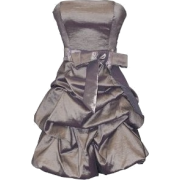 メタリックグレーミニドレス - sukienki - 