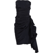 アシメトリーブラックミニドレス - ワンピース・ドレス - 