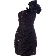 ブラックローズスパンミニドレス - Dresses - 