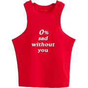 0% sad without you letter sleeveless ves - Maglie - $15.99  ~ 13.73€
