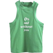 0% sad without you letter sleeveless ves - Chalecos - $15.99  ~ 13.73€