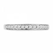 10KT White Gold Round Diamond Anniversary Band Ring (1/10 cttw) - Rings - $129.00 