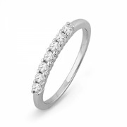 10KT White Gold Round Diamond Anniversary Band Ring (1/4 cttw) - Rings - $199.00 