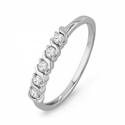 10KT White Gold Round Diamond Anniversary Band Ring (1/5 cttw) - Rings - $169.00 
