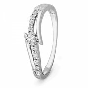 10KT White Gold Round Diamond Bypass Promise Ring (0.12 cttw) - Obroči - $149.00  ~ 127.97€