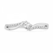 10KT White Gold Round Diamond Bypass Promise Ring (1/5 cttw) - Aneis - $199.00  ~ 170.92€