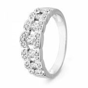 10KT White Gold Round Diamond Fashion Band Ring (1/2 cttw) - Rings - $399.00 