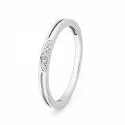10KT White Gold Round Diamond Five Stone Fashion Band Ring (0.02 cttw) - Rings - $84.00 