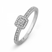 10KT White Gold Round Diamond Promise Ring (0.12 CTTW) - Rings - $179.00 