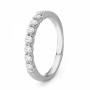 10KT White Gold Round Diamond Seven Stone Band Ring (1/2 cttw) - Rings - $398.00 