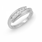 10KT White Gold Round Diamond Seven Stone Bypass Fashion Ring (1/4 cttw) - Rings - $289.00 