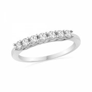 10KT White Gold Round Diamond Seven Stone Fashion Ring (1/2 cttw) - Rings - $449.00 