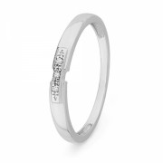 10KT White Gold Round Diamond Three Stone Fashion Ring (0.02 CTTW) - Aneis - $69.00  ~ 59.26€