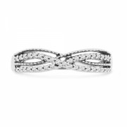 10KT White Gold Round Diamond Twisted Fashion Ring (1/5 cttw) - Rings - $159.00 