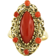 1870s coral and gold ring - Anelli - 