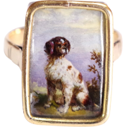 1880s dog portrait ring british - Anelli - 
