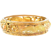 1920s chinese dragon bangle gold - Pulseras - 